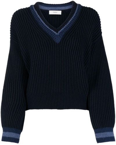Pringle of Scotland Chunky Ribbed-knit Sweater - Blue