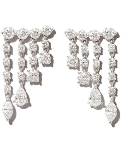 Anita Ko Boucles d'oreilles pendantes en or blanc 18ct ornées de diamants - Métallisé
