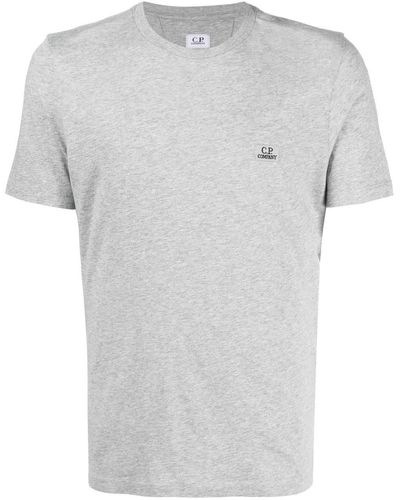 C.P. Company Camiseta con logo bordado - Gris