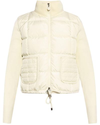 Moncler Panelled Padded Cardigan - Natural