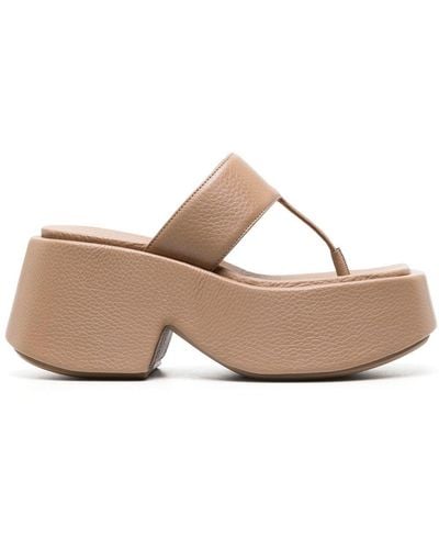 Marsèll Square-toe Chunky-heel Sandals - Natural