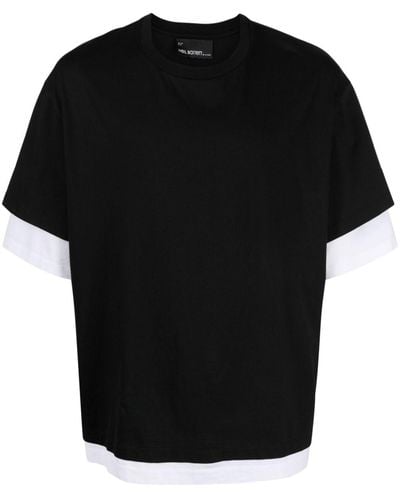Neil Barrett T-shirt Met Gelaagd Effect - Zwart