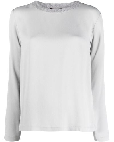 Fabiana Filippi T-shirt a maniche lunghe - Bianco