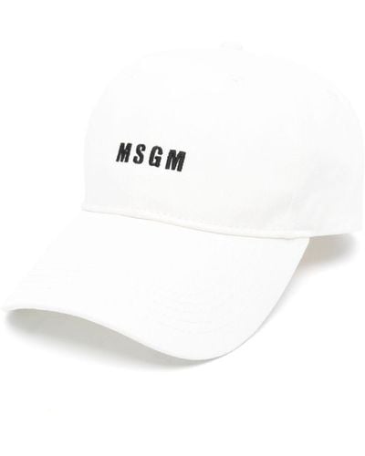 MSGM Baseballkappe mit Logo-Stickerei - Weiß