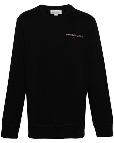 Alexander McQueen Sweatshirt mit Logo-Stickerei - Schwarz