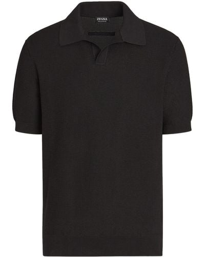 Zegna Katoenen Poloshirt - Zwart