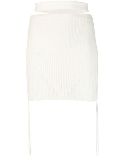 ANDREADAMO Ribbed Knit Skirt - White