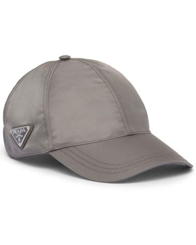 Prada Re-nylon Enamel-logo Baseball Cap - Grey