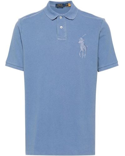 Polo Ralph Lauren Poloshirt mit Polo Pony-Stickerei - Blau
