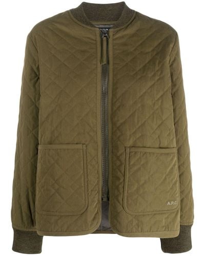 A.P.C. Elea Quilted Jacket - Green