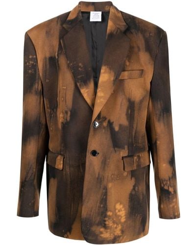 Vetements Overbleached Single-breasted Blazer - Brown