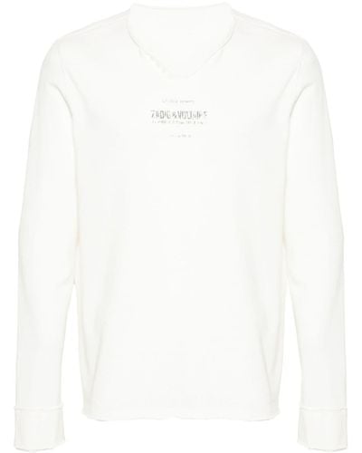 Zadig & Voltaire Camiseta sin rematar con logo estampado - Blanco