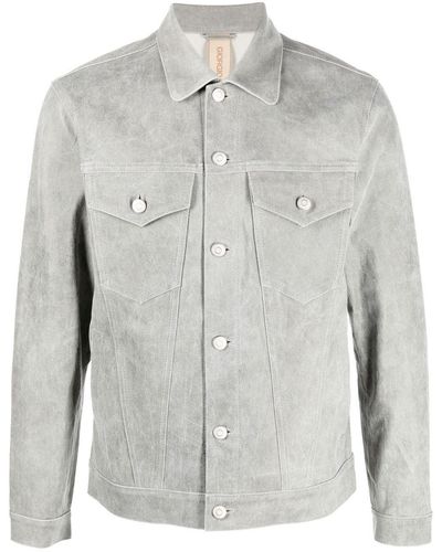 Giorgio Brato Button-up Leather Jacket - Grey