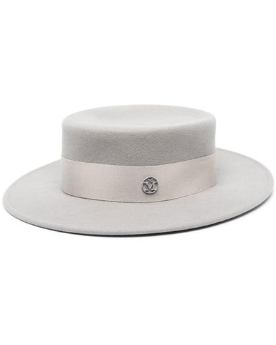 Maison Michel Kiki Canotier Hat - Grey