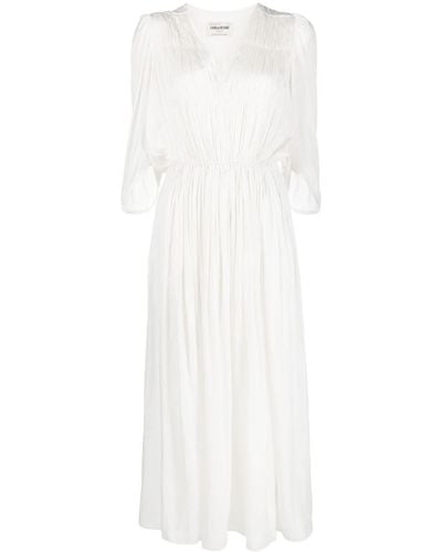 Zadig & Voltaire Ryoko Satin Midi Dress - White