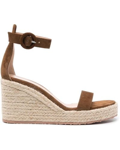 Gianvito Rossi 90mm Wedge Sandals - Natural