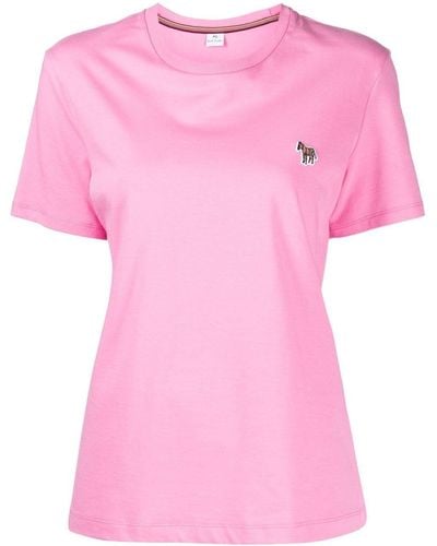 PS by Paul Smith Zebra-patch Cotton T-shirt - Pink