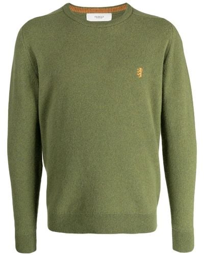 Pringle of Scotland Logo-embroidered Crew-neck Sweater - Green