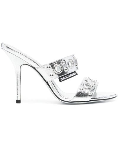 DSquared² Gothic 110mm Leather Sandals - White