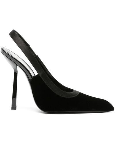 Saint Laurent Victoire 115mm Velvet Slingback Court Shoes - Black