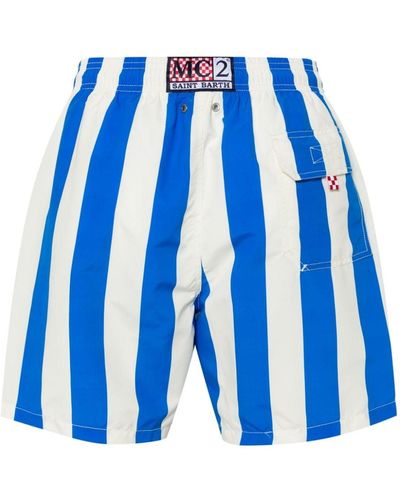 Mc2 Saint Barth Gustavia Striped Swim Shorts - Blue