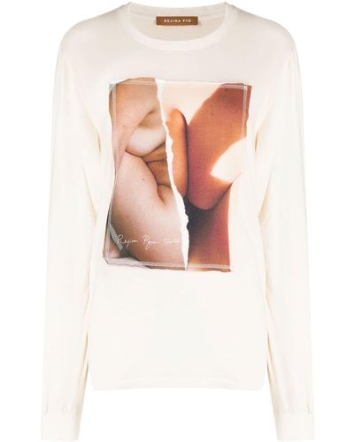 Rejina Pyo T-shirt Emerie à manches longues - Blanc