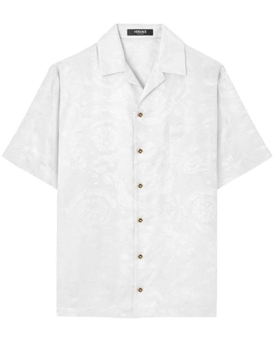 Versace Hemd aus Barocco-Jacquard - Weiß
