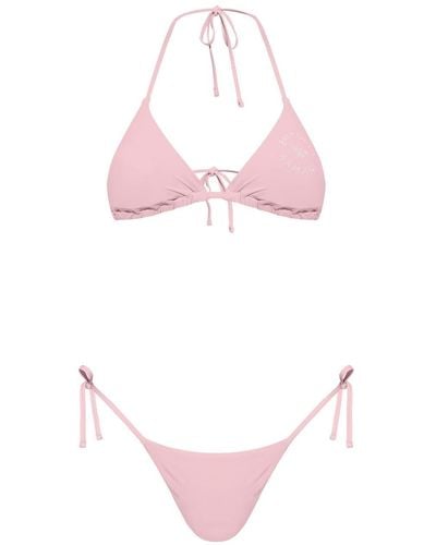 Emporio Armani Set de bikini con logo estampado - Rosa