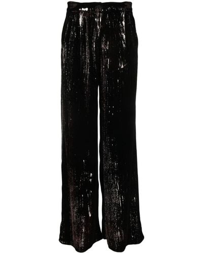 Avant Toi Sequin-embellished Flared Trousers - Black