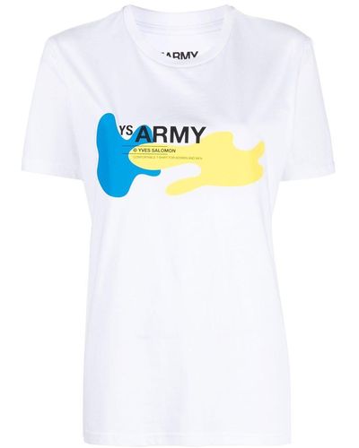 Yves Salomon T-shirt YS Army con stampa grafica - Bianco