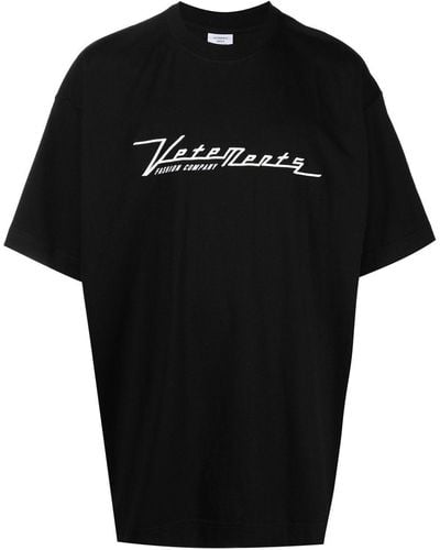 Vetements Logo Print T-shirt - Black