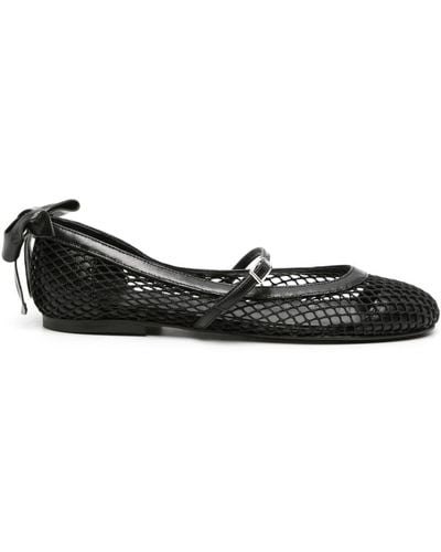 Gia Borghini Grete Mesh Ballerina Shoes - Black