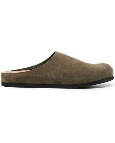 Common Projects Asymmetric-toe Suede Clogs - Brown