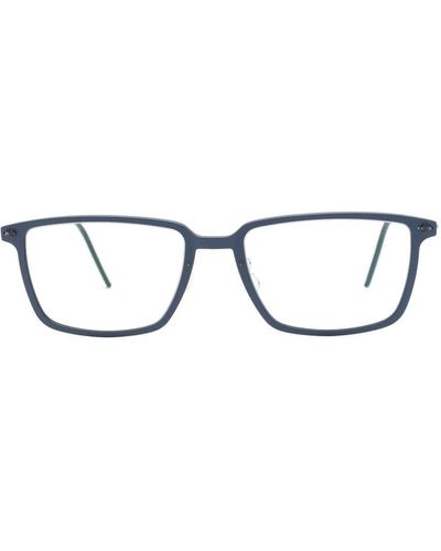 Lindberg スクエア眼鏡フレーム - ブルー