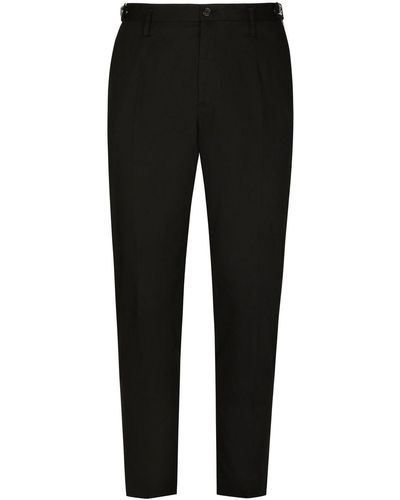 Dolce & Gabbana Pantalones de vestir con logo - Negro