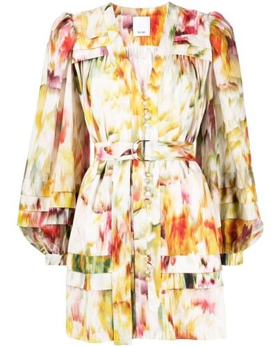 Acler Kleid mit abstraktem Print - Mehrfarbig