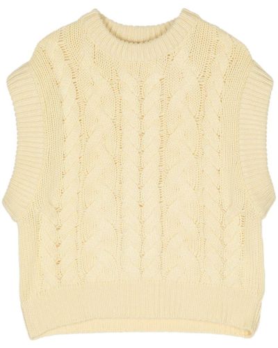 Lisa Yang Cable-knit Cashmere Vest - Natural