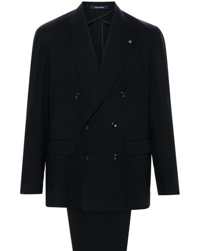 Tagliatore Double-breasted Crepe Suit - Blue