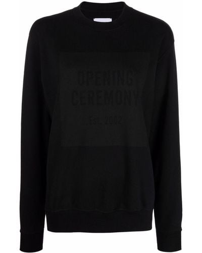 Opening Ceremony Box-logo Crew-neck Sweatshirt - Black