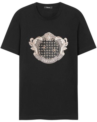 Versace Starfish Blason Cotton T-shirt - Black