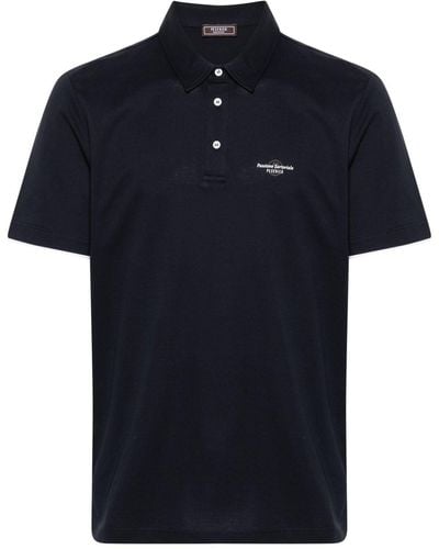 Peserico Logo-print Cotton Polo Shirt - Blue