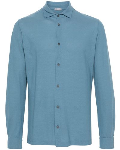 Zanone Overhemd Met Gespreide Kraag - Blauw