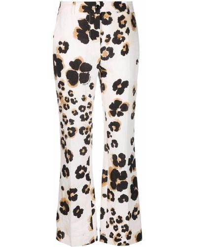 Boutique Moschino Hose mit Leoparden-Print - Weiß