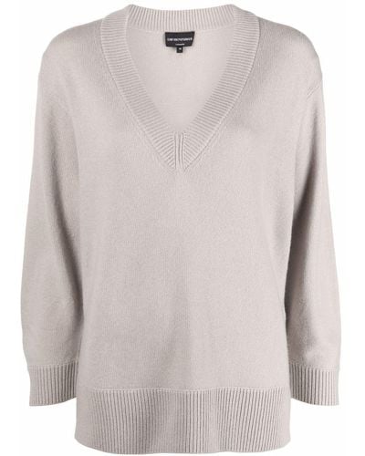 Emporio Armani V-neck Cashmere Sweater - Natural