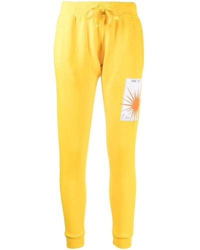LA DETRESSE Logo-patch Cotton-blend Track Trousers - Yellow