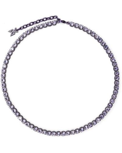 AMINA MUADDI Halskette mit Kristallen - Weiß