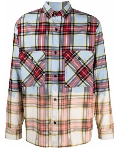 Marcelo Burlon Dyed-effect Check Shirt - Red