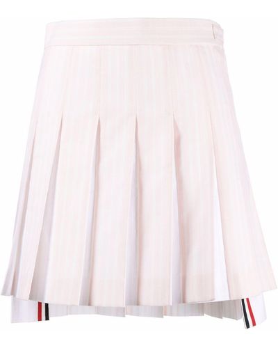 Thom Browne Striped Pleated Skirt - Pink