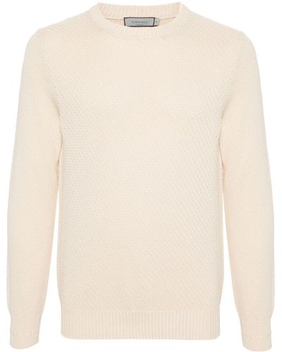 Canali Open-knit Cotton Jumper - Natural