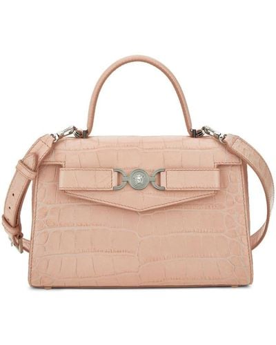 Versace Medium Mini Tas Met Krokodillen-reliëf - Roze